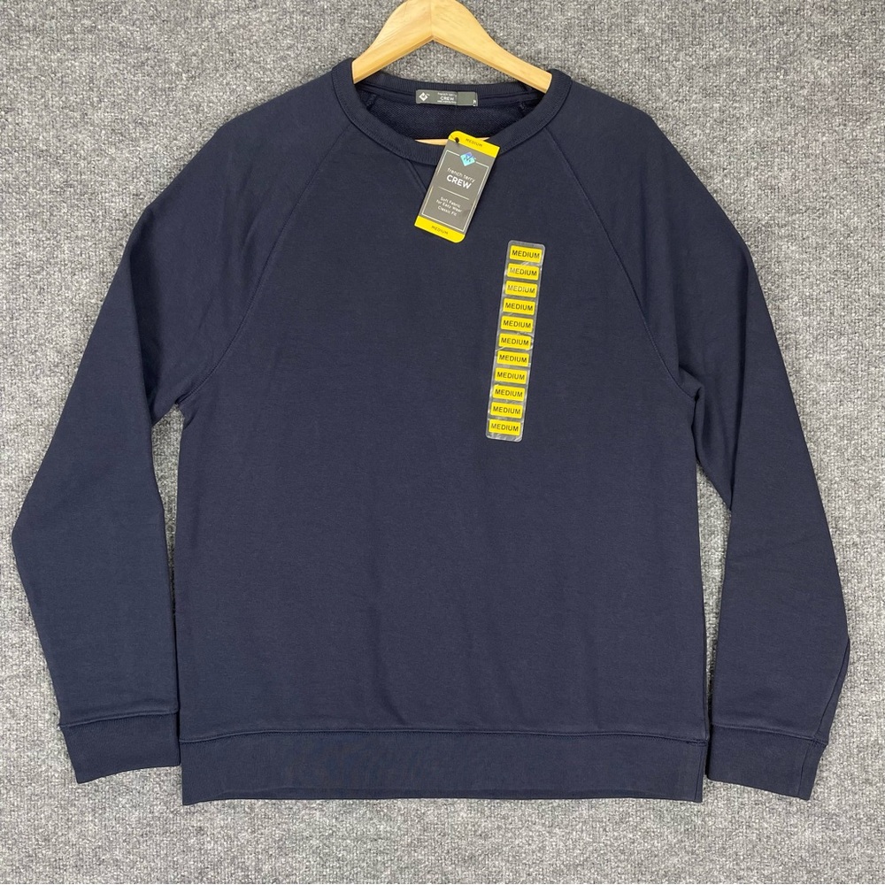 Members Mark Mens Crew Nexk Sweatshirt Size M Navy Blue Soft French Terry NWT
